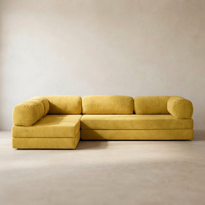 Nova Canapé d'angle — coloris Yellow · Canapé d'angle modulable velours côtelé