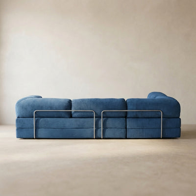 Nova Canapé d'angle — coloris Blue · Canapé d'angle modulable velours côtelé