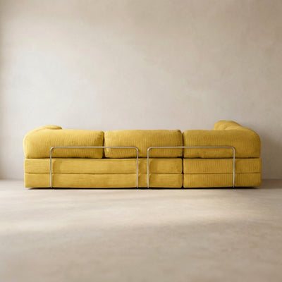 Nova Canapé d'angle — coloris Yellow · Canapé d'angle modulable velours côtelé
