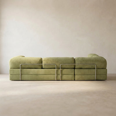 Nova Canapé d'angle — coloris Olive · Canapé d'angle modulable velours côtelé