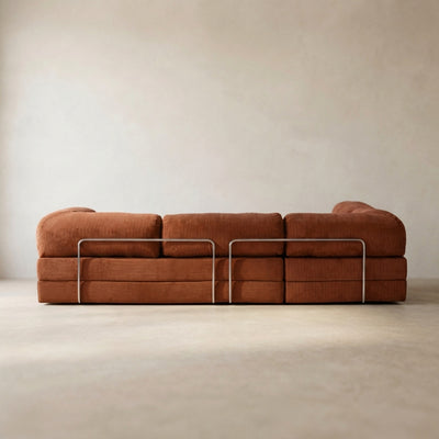 Nova Canapé d'angle — coloris Terracotta · Canapé d'angle modulable velours côtelé