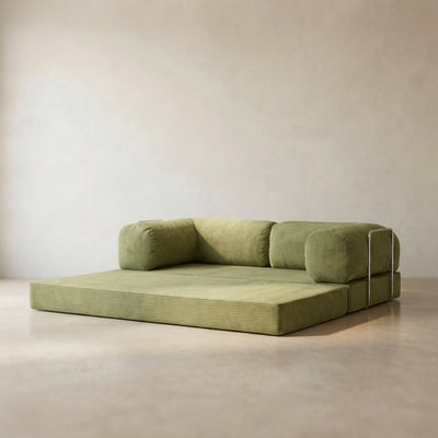 Louis Canapé — coloris Olive · Canapé velours côtelé déhoussable