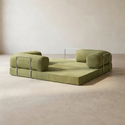 Louis Canapé — coloris Olive · Canapé velours côtelé déhoussable