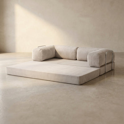 Louis Canapé — coloris Creme · Canapé velours côtelé déhoussable