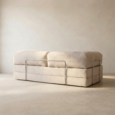 Louis Canapé — coloris Creme · Canapé velours côtelé déhoussable
