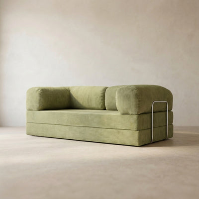 Louis Canapé — coloris Olive · Canapé velours côtelé déhoussable