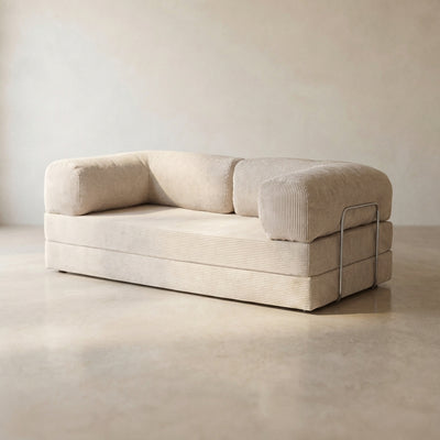 Louis Canapé — coloris Creme · Canapé velours côtelé déhoussable